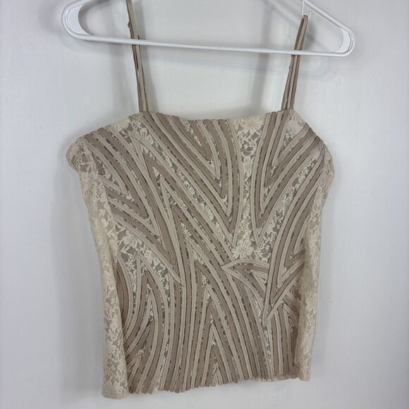 Alexandra Rosati Women's Size 10 Cream Lace Tank Top W/ Matching Dual Zip Jacket - Picture 8 of 16